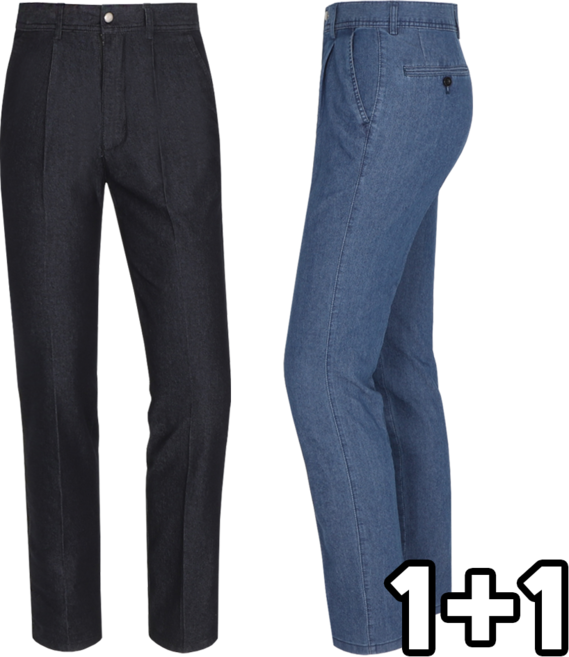 더빅히트 (1+1) 여름청바지 남자 스판청바지 작업복 근무복 기능성 원플러스원 빅사이즈