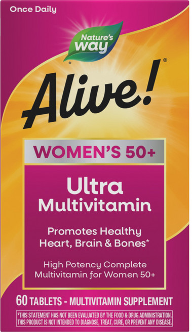 네이쳐스웨이 얼라이브! 원스 데일리 우먼 50+ 울트라 포텐시 멀티-비타민 타블렛, 1개, 60정