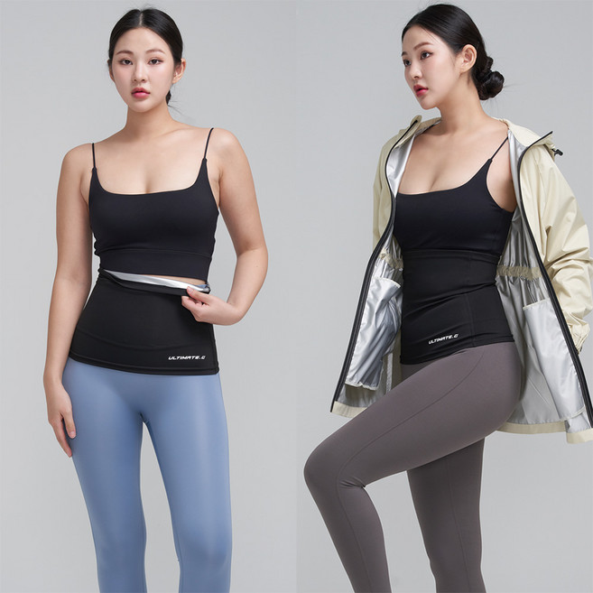 [봄 페스타] 얼티밋기어 파워 부스터 땀복 다이어트 복대 허리 보호대 뱃살커버 체형보정 복부보정, 블랙, 1개