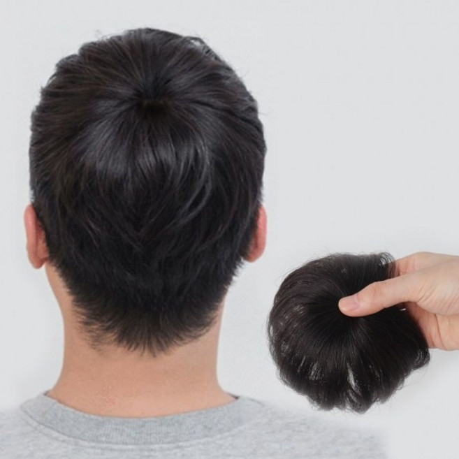 [언니네 가발] 인모 탑커버 정수리가발(블랙), 블랙, 1개