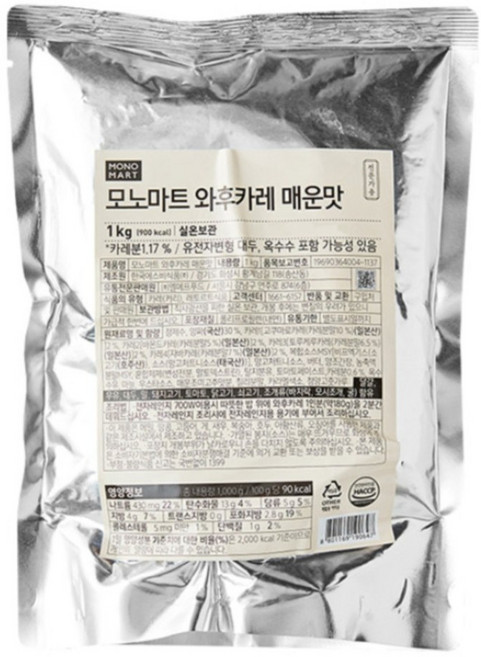 한국 에스비 모노쉐프 레토르트 와후카레 매운맛 1kg B, 29개