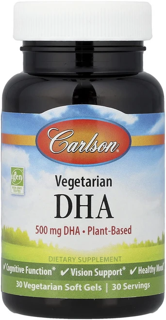 칼슨 식물성 DHA 500mg 30 베지소프트젤, 6개, 30정 - 쿠팡