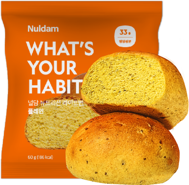 널담 뉴트리션 완전영양 라이트번 저당 고단백 모닝빵 플레인 3봉 3세트(9개 총 540g), 60g, 9개