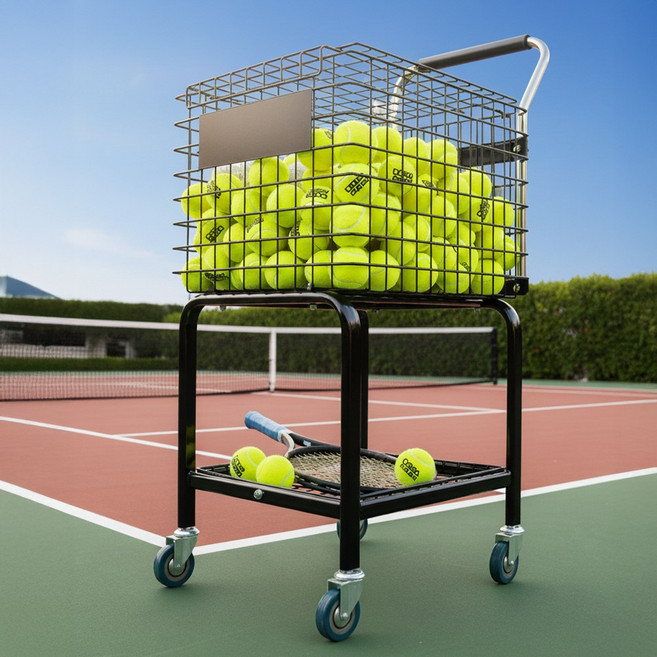 노틈 테니스카트 테니스공바구니 볼카트, 블랙