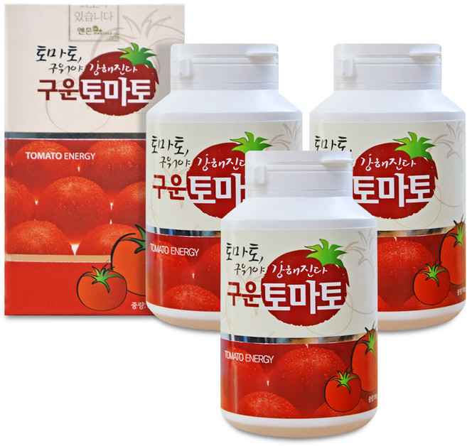 구운 토마토환 선물 케이스 포함 100% 국산 토마토 강황 검정콩 현미 L-아르기닌 성인 남성 여성 직장인 주부 부모님 어르신 노인 추석 명절 설날 선생님, 1박스, 180g