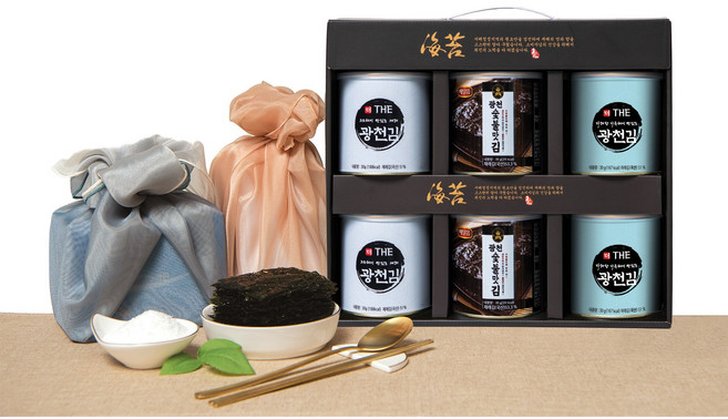 광천맛김의 시그니처혼합세트(숯불캔김+재래캔김+파래캔김 6캔혼합3종-1호)/캔6[해달음3종], 1개