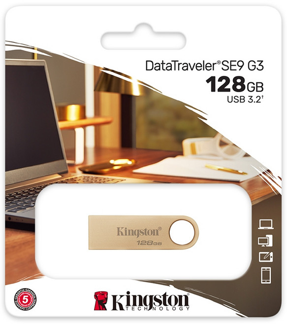 金士頓 DataTraveler SE9 G3 USB3.2 金屬隨身碟, 128GB, 1個