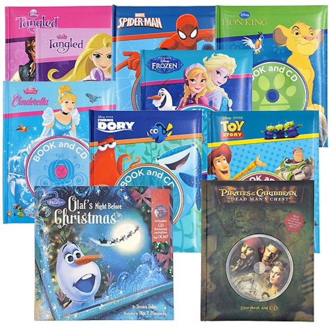 디즈니 캐릭터 BOOK and CD (9종택1) 라푼젤 겨울왕국 도리 토이스토리 유아 초등 영어원서 그림책, 라이온킹