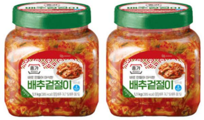 종가 바로 만들어 아삭한 배추 겉절이 김치 1.1kg 2개, 1개, 2.2kg