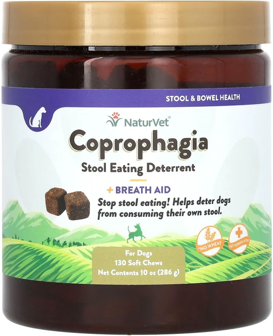 NaturVet Coprophagia 대변 섭식 억제제 + 호흡 보조 반려견용 소프트츄 130개 286g(10oz), NaturVetCoprophagia대변섭식억제제호흡보조, 286g, 1개 - 쿠팡