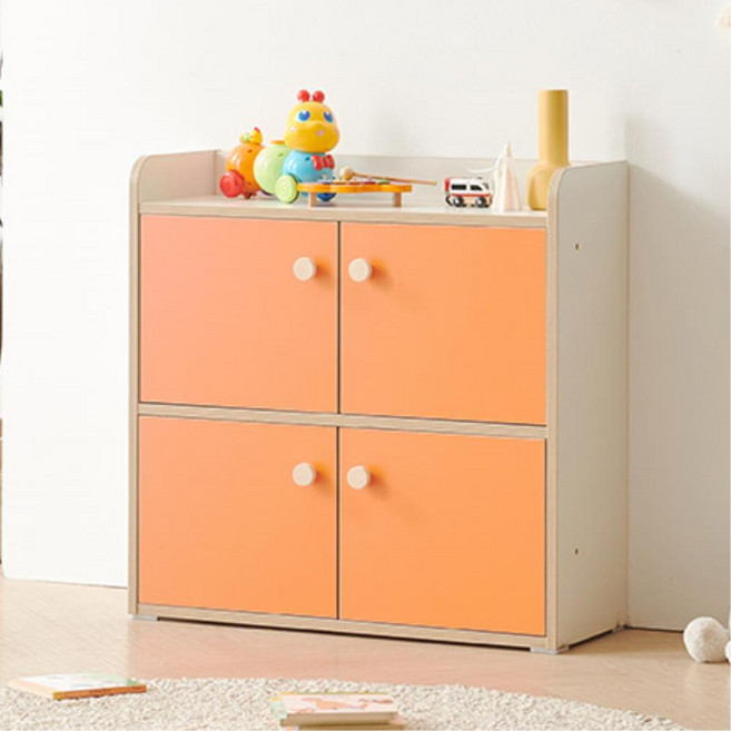 파스텔컬러 우드 어린이 도어책장가구 동화책 장난감 수납장 C3975, 그린