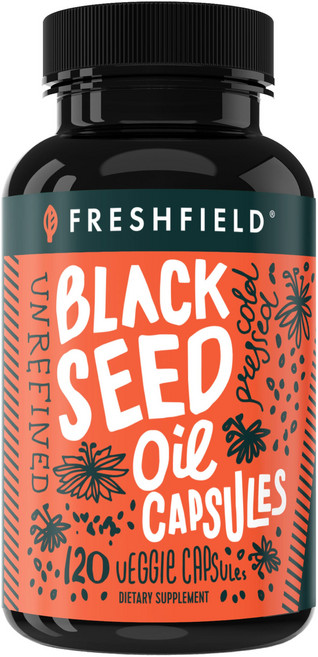 Freshfield 黑種草籽油素食膠囊, 120錠, 1個
