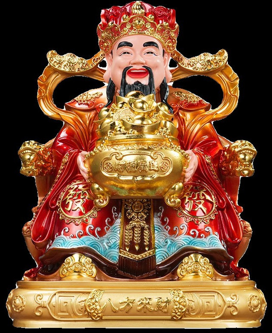 文財神 招財擺件 財神爺佛像, 1個, 6英寸