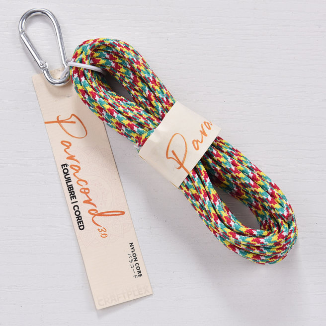 3mm 배색 파라코드 카라비너 5m 멀티 컬러 파라코드 팔찌 마스크 스트랩 리드줄 마크라메 재료, 1개, 02.카니발