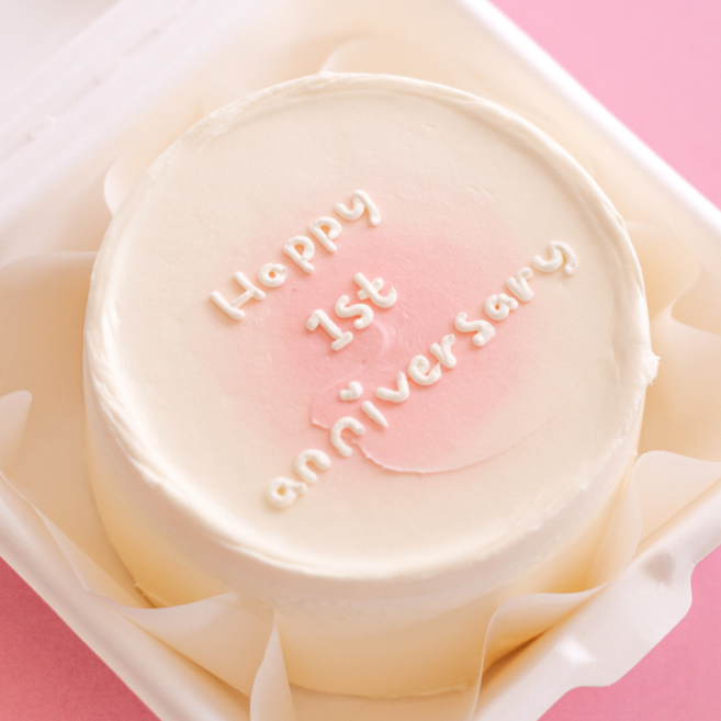 레터링 도시락 케이크 당일발송 주문제작 맞춤 기념일 파티 케이크 1번~10번, 260g, 1개, 16. 핑크그라(30자이내)/바닐라생크림+오레오