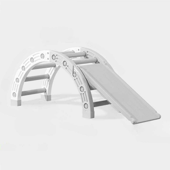 밸런스 브릿지 유아 체육 교구 구름다리 대근육 발달, 1개, 반원 사다리 + 슬라이드 (오렌지)