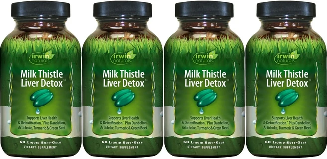 Irwin Naturals 어윈네추럴스 밀크씨슬 리버 디톡, 60정, 4개 - 쿠팡