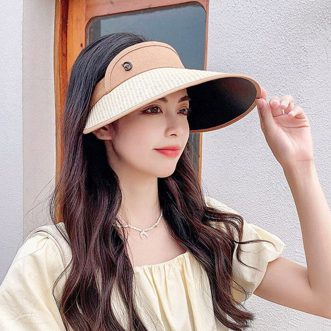 여성 햇빛가리개 데일리 밀짚 썬캡