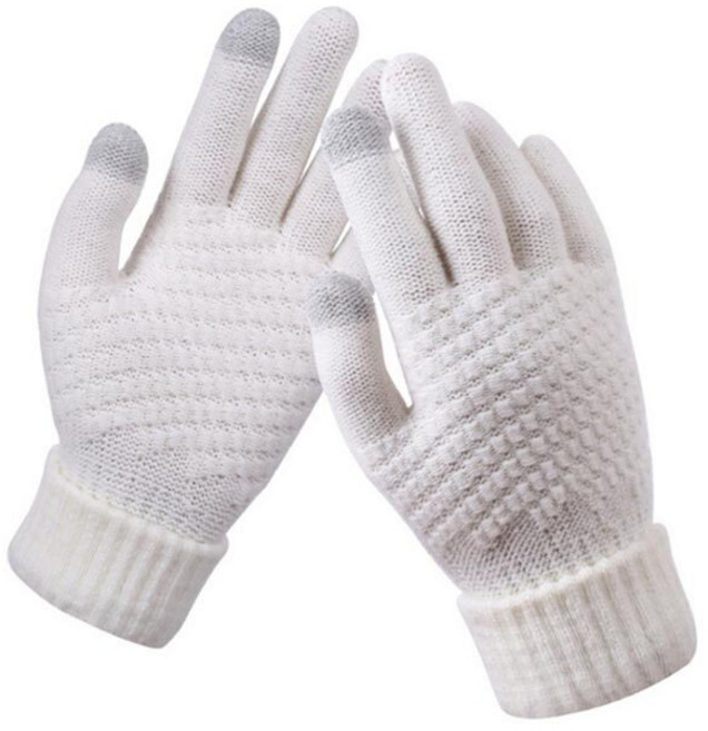 OSON 여성용 스마트폰 터치 장갑 보온 따뜻한 겨울 데일리 방한 니트 글러브