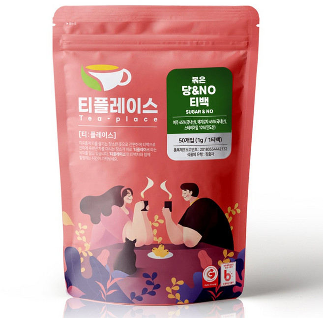 티플레이스 볶은 당&NO차 (여주돼지감자차) 삼각티백 전통차 허브차, 2개, 50개입, 1g