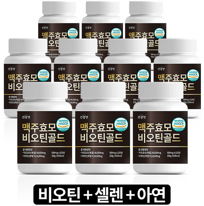 맥주효모 비오틴 골드 식약청 HACCP 인증, 120정, 10개
