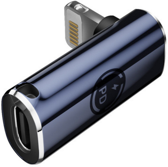 Lightning母轉Type-C 轉接頭, 黑色-TC母轉L公 27W-立式彎, 1個, 22mm