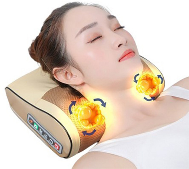 JODDA 다기능 스마트 어깨 안마베개 목 안마기 온열찜질 마사지기, 골드, gold