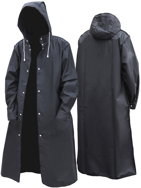 유니섹스 매트 블랙 패션 레인코트