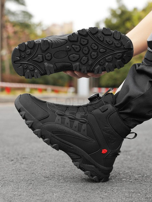 남성 방수 오토바이 라이딩 부츠 하이킹 야외활동 바이크 레이싱 슈즈 방한 방수 기능성 신발, 블랙