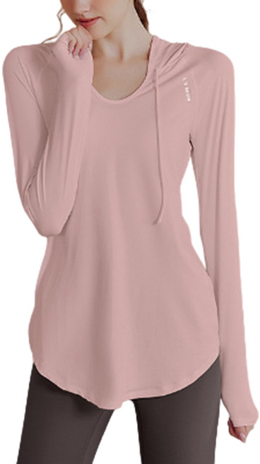 ECUPPER 여성 루즈핏 롱슬리브 요가 러닝 필라테스용 후드 긴팔티셔츠