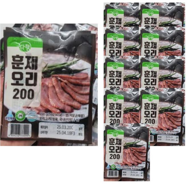 다향오리 훈제슬라이스 200g 200g, 10개