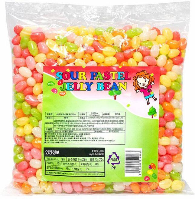 사우어 파스텔 젤리빈, 1개, 1kg