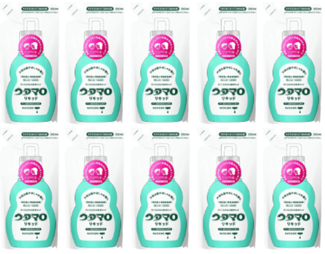 일본 우타마로 리퀴드 리킷도 부분 세척 세탁 빨래 액체 세제 리필용 350ml 3봉지, 10개