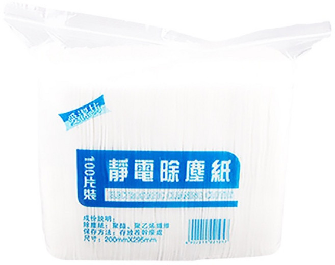 靜電除塵拖把 乾濕兩用 平板拖把, 1個, 除塵紙100抽