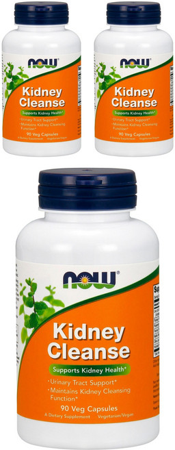 NOW Foods Kidney Cleanse熊果&歐芹複合素食膠囊, 90顆, 3罐