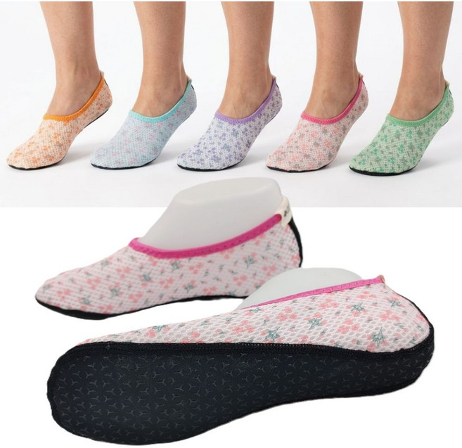 VIC 숨쉬는 에어 꽃무늬 덧신세트구성 미끄럼방지 여성용 페이크삭스 엄마 할머니덧신 효도선물