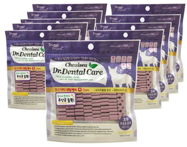 첼시 닥터 덴탈케어 강아지 껌, 유산균, 100g, 10개