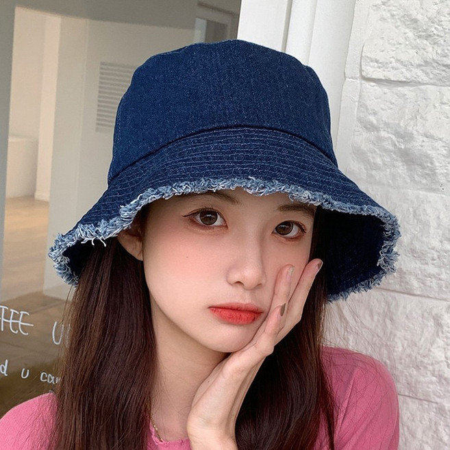 데님 버킷햇 여성 청모자 벙거지 모자 빈티지 진청 연청 T4116