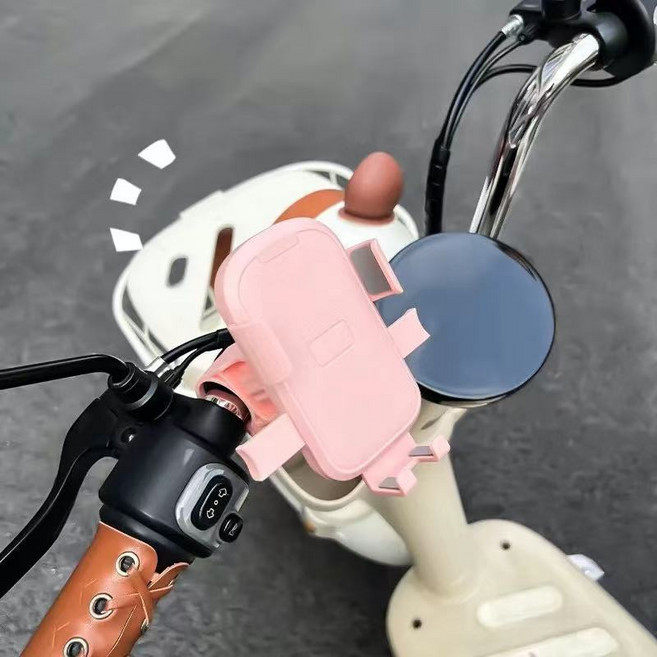 電動車手機支架卡通, 1個, 電動車手機支架（手把款*粉色）