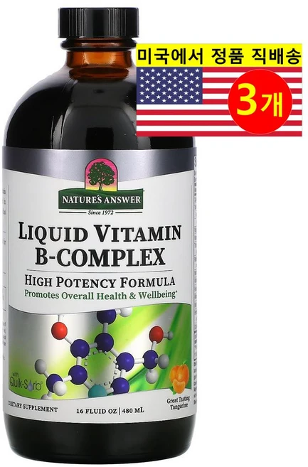 네이쳐스엔서 액상 비타민B-복합체 맛있는 귤 맛 480ml, 3개 - 쿠팡