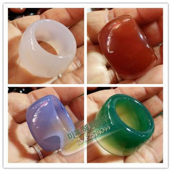 혼주 쌍가락지 빈티지 홍마노 마노옥 원석 천연 마노 패션 반지 가락지