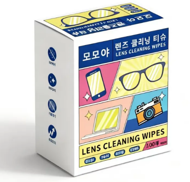 모모야 김서림 습기 방지 얼룩제거 안경닦이 클리너 100매 6*12cm, 1개, 기본