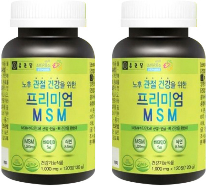 종근당 관절건강 프리미엄 MSM 120정x2박스 엠에스엠 비타민D 아연 3중복합멀티기능성, 120정, 2박스