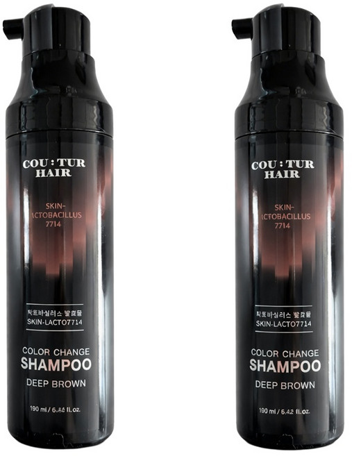 꾸뛰르염색샴푸 시즌4 진갈색 190ml 2개 꾸띄르 새치 조혜련 흰머리 대용량