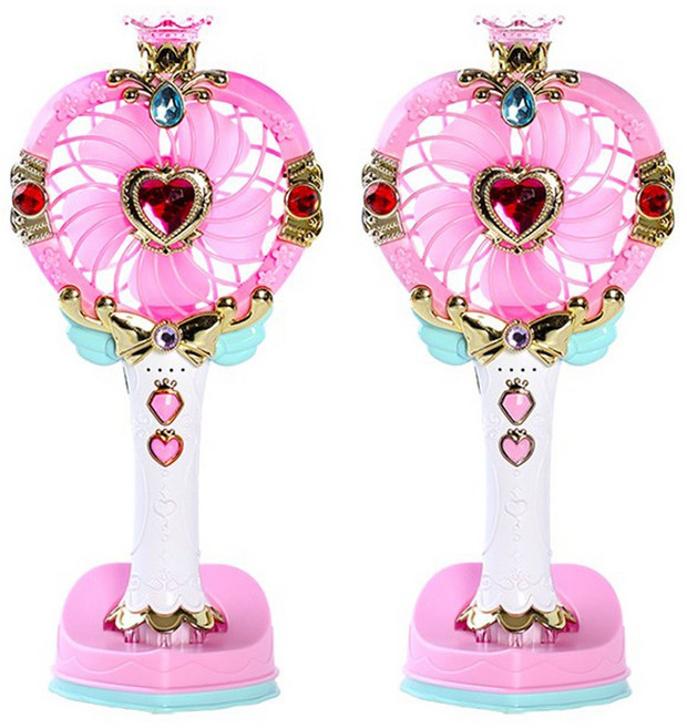 시크릿쥬쥬 휴대용 미니선풍기 어린이 유아 예쁜 공주 요술봉장난감 선풍기, 시크릿쥬쥬 요술봉 선풍기, 연핑크, 1개