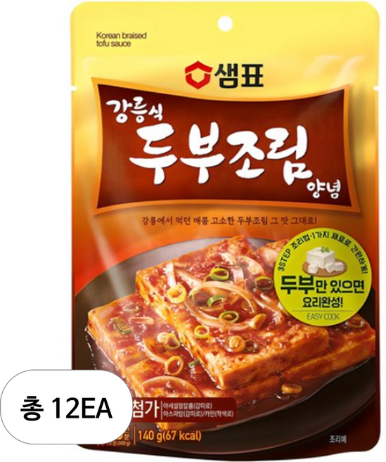 샘표 강릉식 두부조림 양념, 140g, 12개