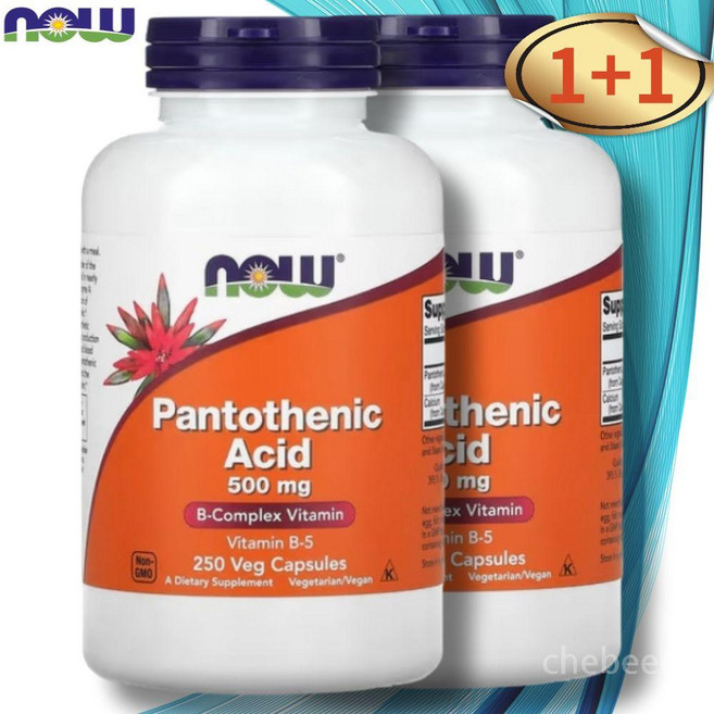 나우푸드 판토텐산 500mg 250캡슐 2병 비타민 B5 칼슘, 250정, 2개