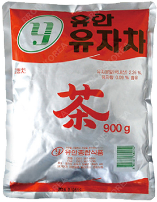 유안 유자차 자판기용 분말, 900g, 1개