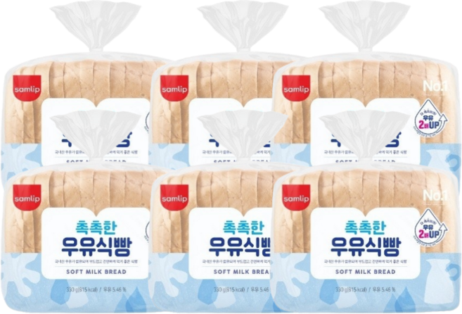 삼립 촉촉한 우유식빵 330g, 6개