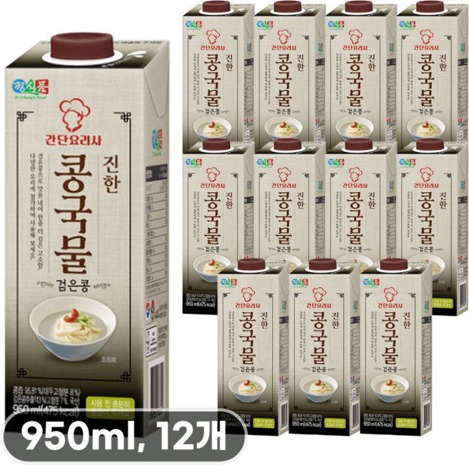 정식품 진한 콩국물 검은콩, 950ml, 12개